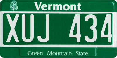 VT license plate XUJ434