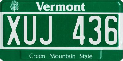 VT license plate XUJ436