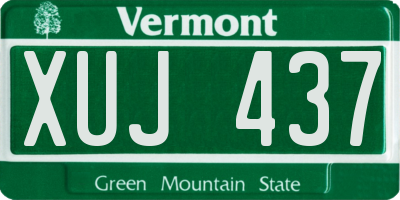 VT license plate XUJ437