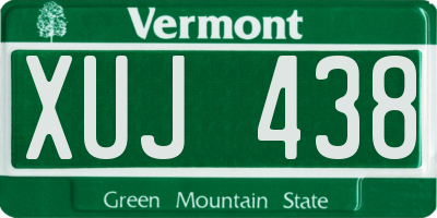 VT license plate XUJ438
