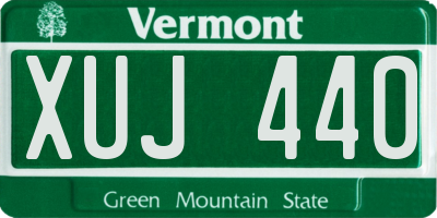 VT license plate XUJ440