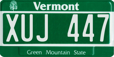 VT license plate XUJ447