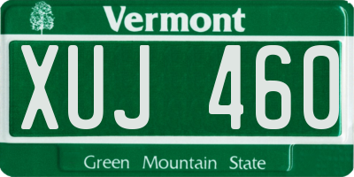 VT license plate XUJ460