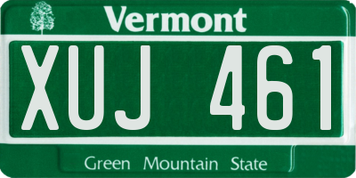 VT license plate XUJ461