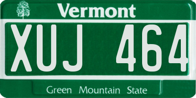 VT license plate XUJ464