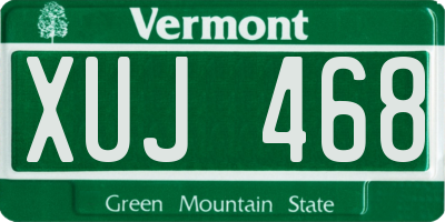 VT license plate XUJ468