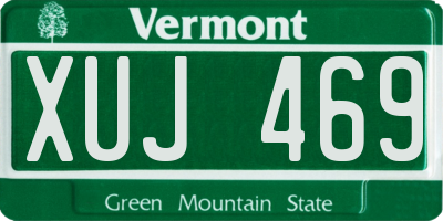 VT license plate XUJ469