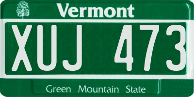 VT license plate XUJ473