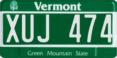 VT license plate XUJ474