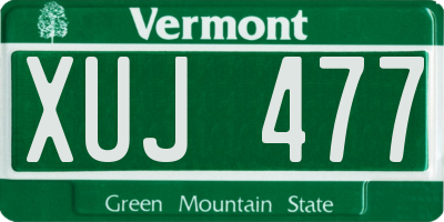 VT license plate XUJ477