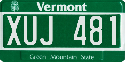 VT license plate XUJ481