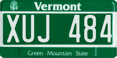 VT license plate XUJ484