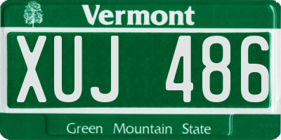 VT license plate XUJ486