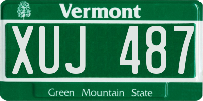 VT license plate XUJ487