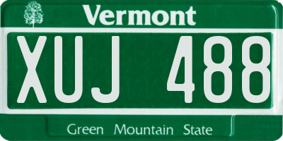 VT license plate XUJ488