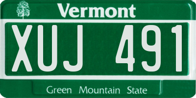 VT license plate XUJ491