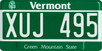 VT license plate XUJ495