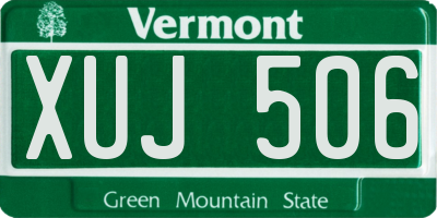 VT license plate XUJ506