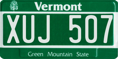 VT license plate XUJ507