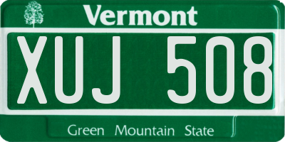 VT license plate XUJ508
