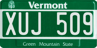 VT license plate XUJ509