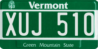 VT license plate XUJ510