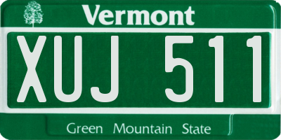 VT license plate XUJ511