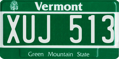 VT license plate XUJ513