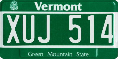 VT license plate XUJ514