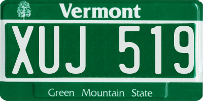 VT license plate XUJ519
