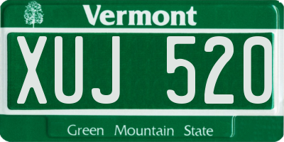 VT license plate XUJ520