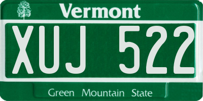 VT license plate XUJ522
