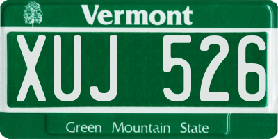 VT license plate XUJ526