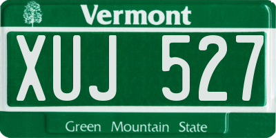 VT license plate XUJ527
