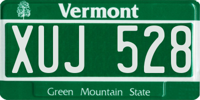 VT license plate XUJ528
