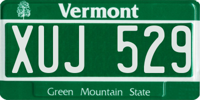 VT license plate XUJ529