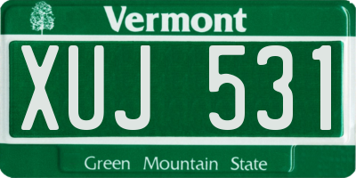 VT license plate XUJ531