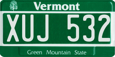 VT license plate XUJ532