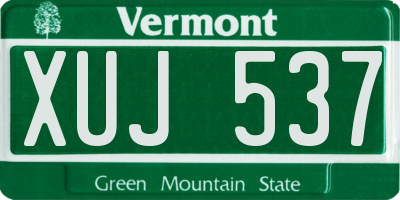 VT license plate XUJ537