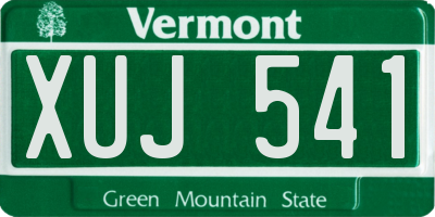VT license plate XUJ541