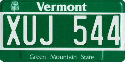 VT license plate XUJ544