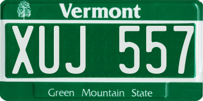 VT license plate XUJ557