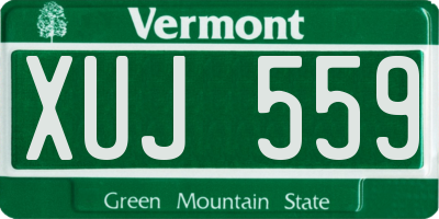 VT license plate XUJ559