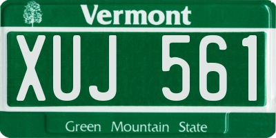 VT license plate XUJ561