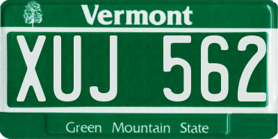 VT license plate XUJ562