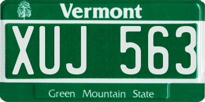 VT license plate XUJ563