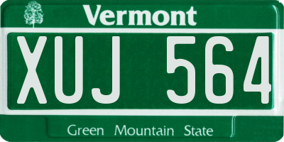 VT license plate XUJ564