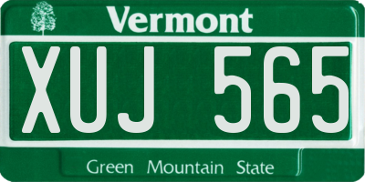VT license plate XUJ565