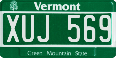 VT license plate XUJ569