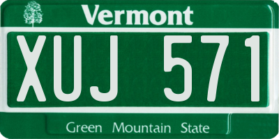VT license plate XUJ571